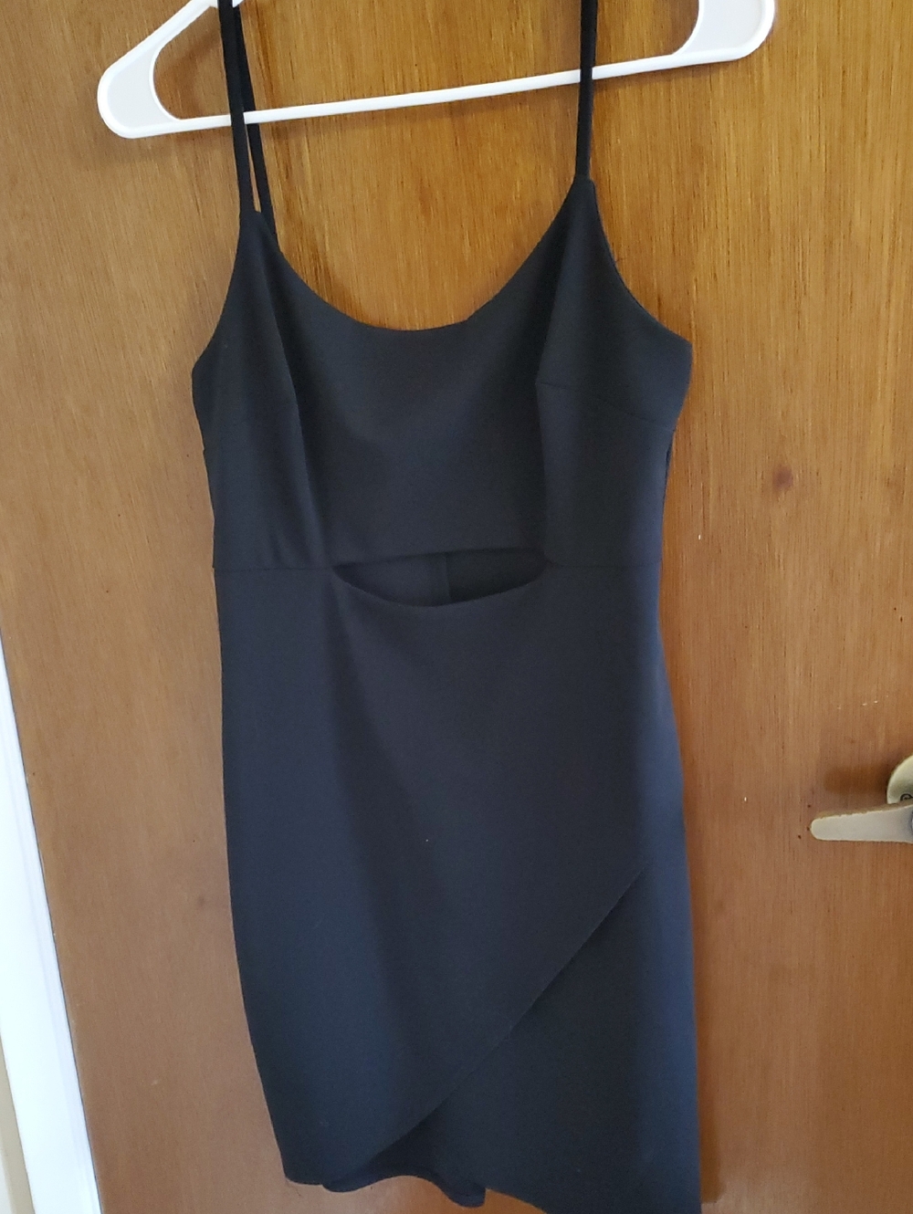 Morgan & Co. Black Spaghetti-Strap Mini Dress with Front Cutout
